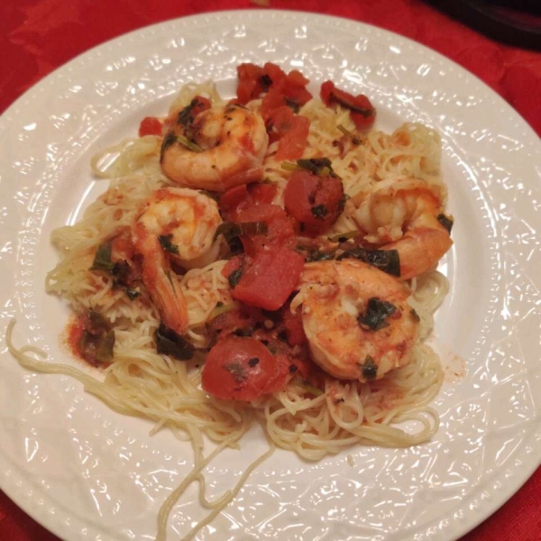 Angel Hair Pasta with Shrimp and Basil