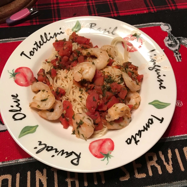 Angel Hair Pasta with Shrimp and Basil