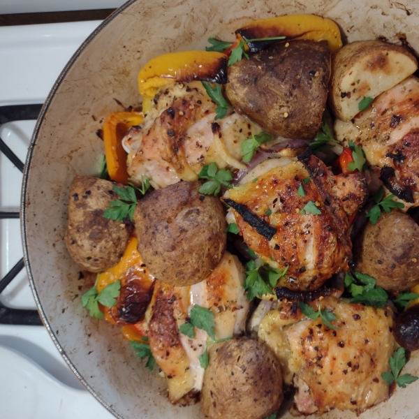 Chicken, Sausage, Peppers, and Potatoes