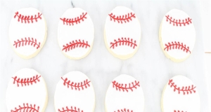 Baseball Cookies with Royal Icing