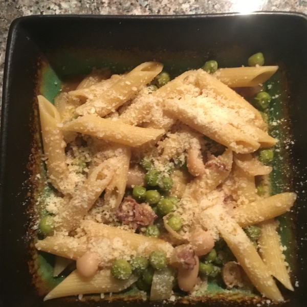 Penne Pasta with Peas and Prosciutto