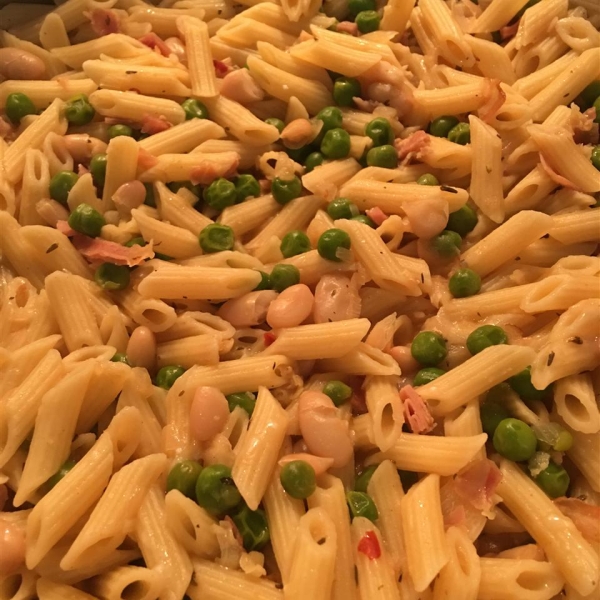 Penne Pasta with Peas and Prosciutto