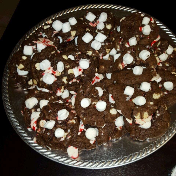Candy Cane Hot Chocolate Cookies