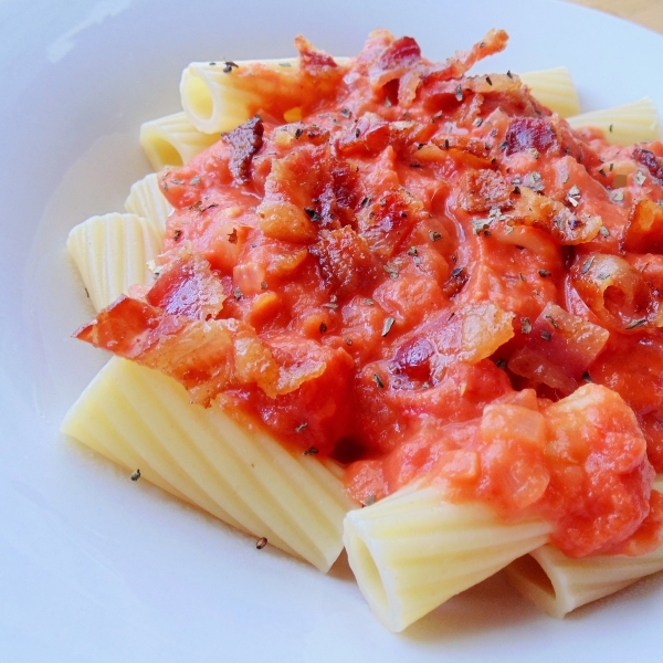 Penne with Vodka Sauce and Bacon