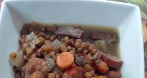 Slow Cooker Lentils and Sausage