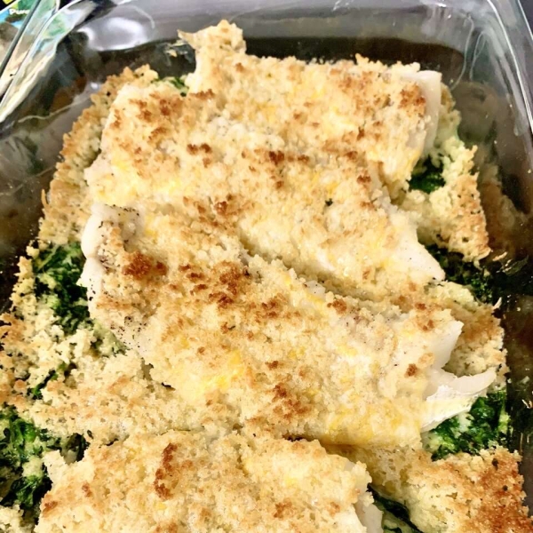 Aunt Carol's Spinach and Fish Bake