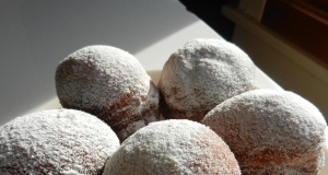 Pumpkin Sufganiot with Cranberry Jelly