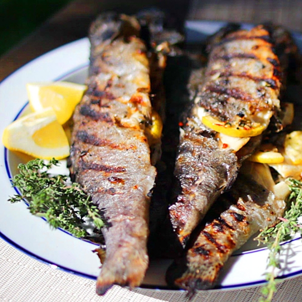 Grilled Whole Stuffed Trout