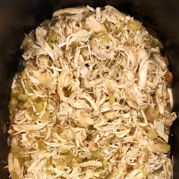 Shredded Slow Cooker Green Chile Chicken
