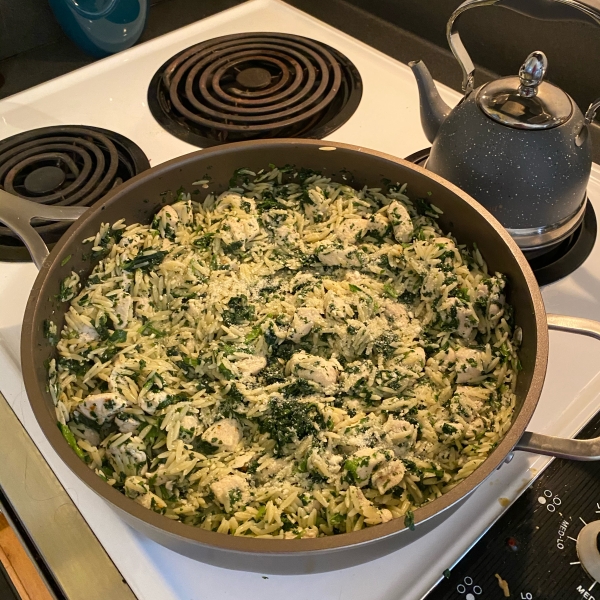 Garlic Chicken with Orzo Noodles