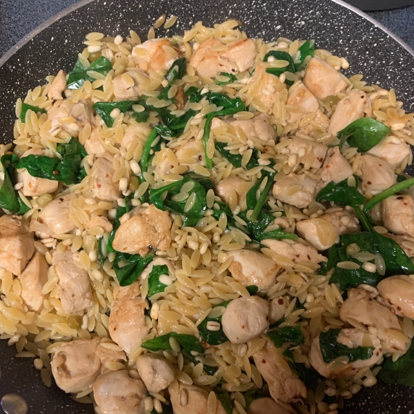 Garlic Chicken with Orzo Noodles
