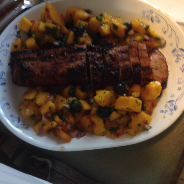 Chili-Rubbed Pork with Mango Salsa