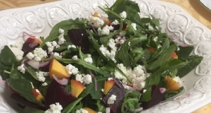 Roasted Beet, Peach, and Goat Cheese Salad