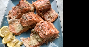 Salmon Stuffed with Crab and Lobster