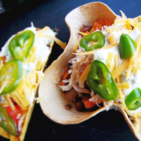 Chicken Taco Bowls with Pinto Beans and Rice