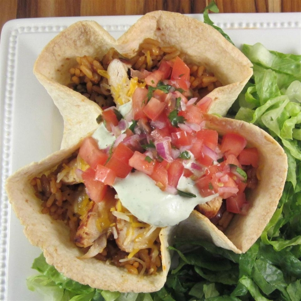 Chicken Taco Bowls with Pinto Beans and Rice