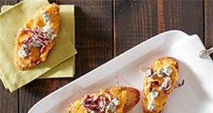 Butternut Crostini with Radicchio and Blue Cheese