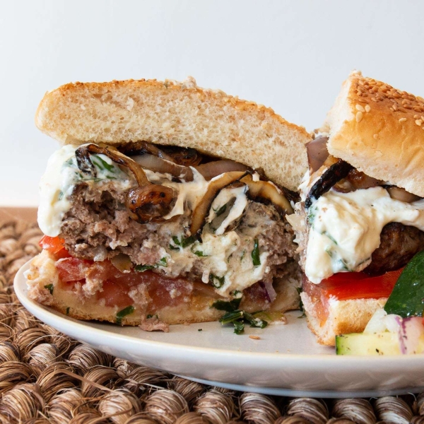 Goat Cheese-Stuffed Lamb Burgers