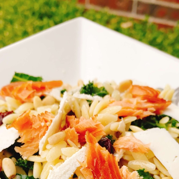 Salmon and Kale Orzo Salad