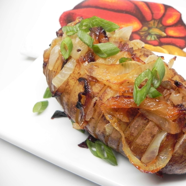 Baked Potatoes on the Grill with Onion