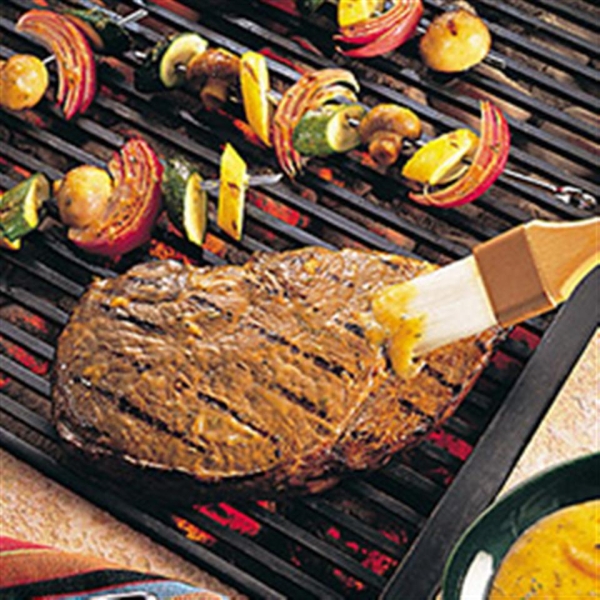 Grilled Beef Sirloin & Farmer's Market Skewers