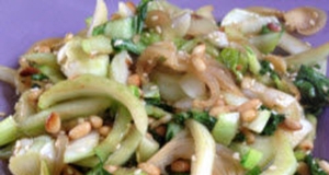 Bok Choy with Pine Nuts and Sesame Seeds
