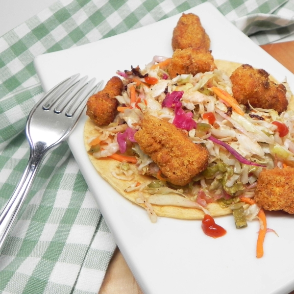 Air Fryer Crispy Fish Tacos with Slaw