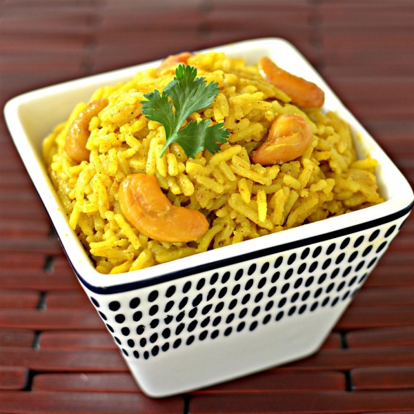 Coconut Curried Rice with Cashews