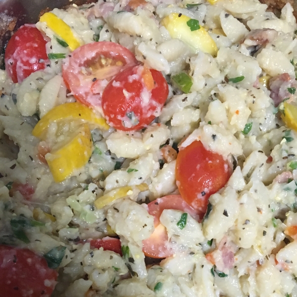 Summer Vegetable Cavatelli with Fresh Corn 