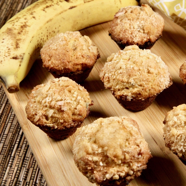 Lemony Banana Crumb Muffins