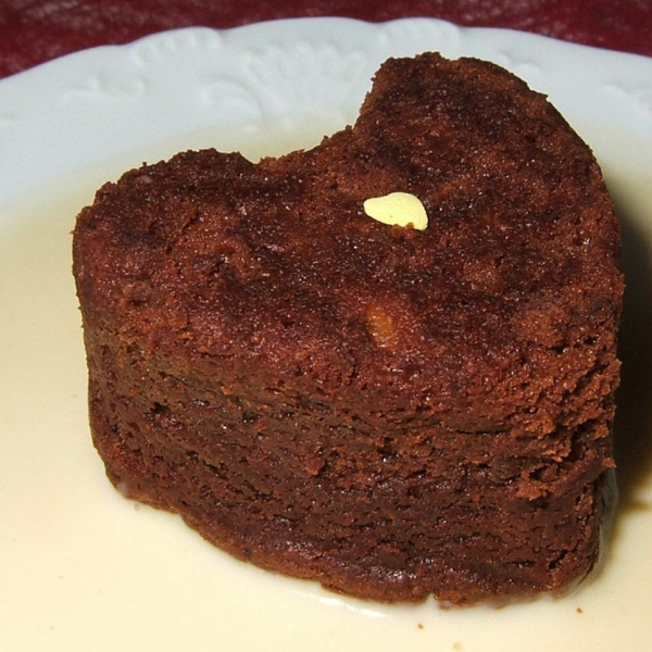 Little Chocolate Heart Cakes with Pears