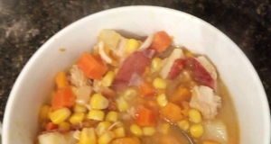 Fall Corn Rotisserie Chicken Soup