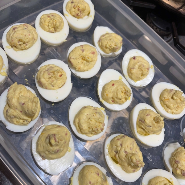 Bacon Cheddar Deviled Eggs