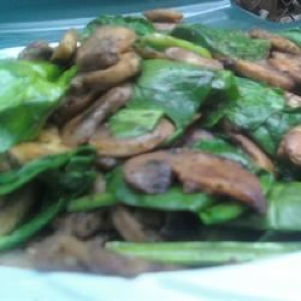Wilted Spinach with Cherries and Goat Cheese