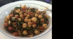 Swiss Chard with Garbanzo Beans and Fresh Tomatoes