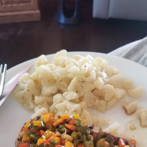 Peppercorn Pork Chops with Warm Pickled Pepper Relish