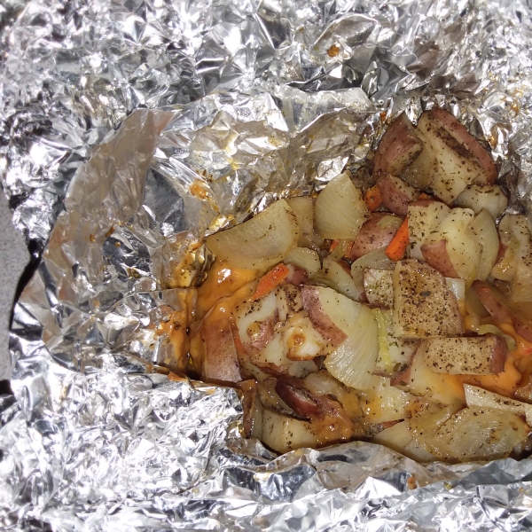 Sheet Pan Ground Beef, Potato, and Carrot Dinner
