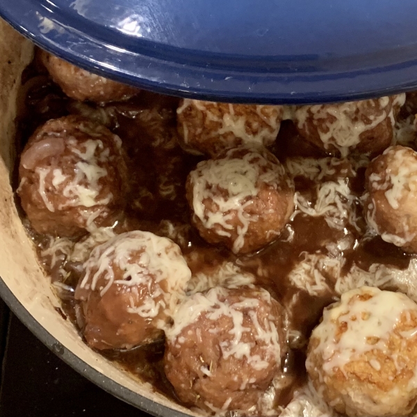 French Onion Chicken Meatballs