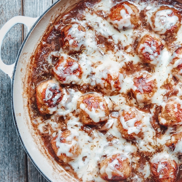 French Onion Chicken Meatballs
