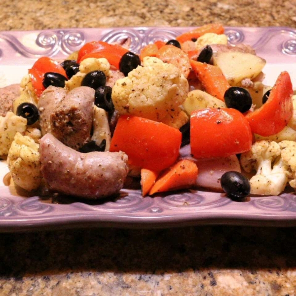 Mediterranean Roasted Cauliflower with Olives