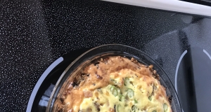 Mushroom Crusted Ham and Cheese Pie