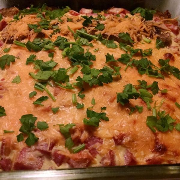 Mushroom Crusted Ham and Cheese Pie