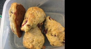 Lemony Cranberry Hazelnut Scones with Lemon Glaze