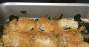 Crunchy Cheesy Fish and Spinach Casserole