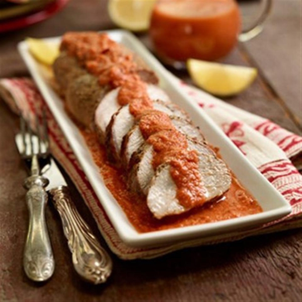 Pork Tenderloin with Low Fat Romesco Sauce