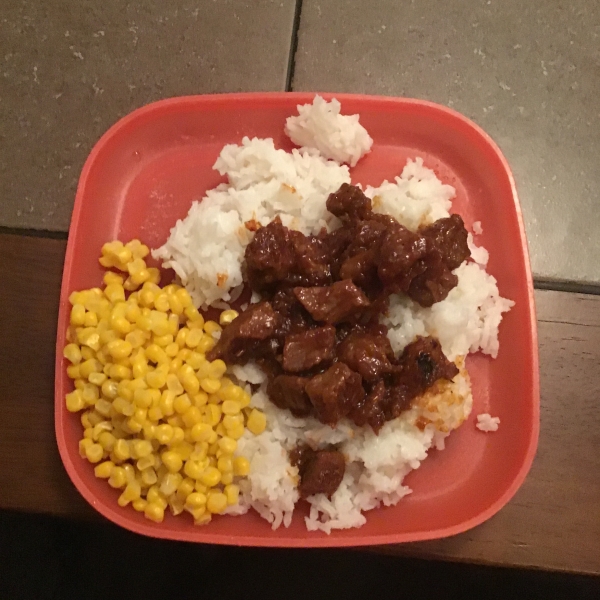 Barbecued Beef Cubes or Hamburger