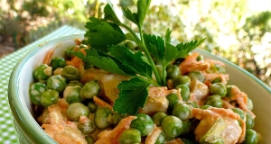Crunchy Pea and Water Chestnut Salad
