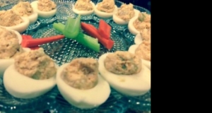 Buffalo Chicken Deviled Eggs