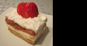 Strawberry-Rhubarb and Cream Bars