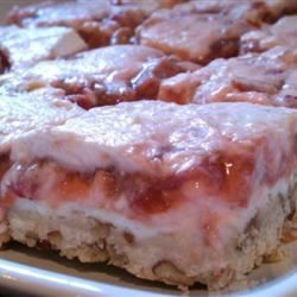 Strawberry-Rhubarb and Cream Bars